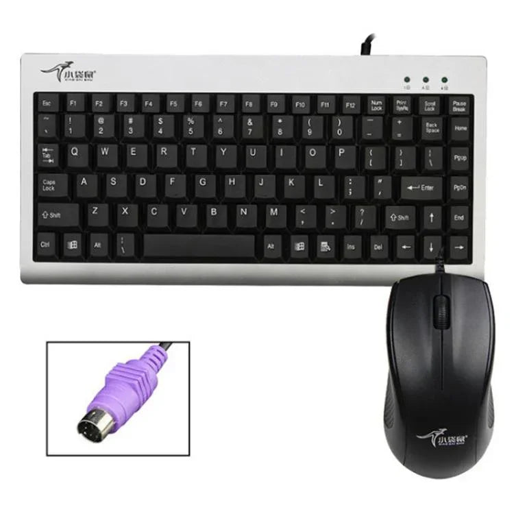 Little Kangaroo DS-9821 DS-911 筆記型電腦工業有線鍵盤與滑鼠套裝，USB，PS2
