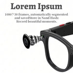AIMB-G1 Smart Glasses with 5MP Camera & Real-Time AI Translation 1080P Stabilized Video, 3 Lens Kit, AIMB-G1