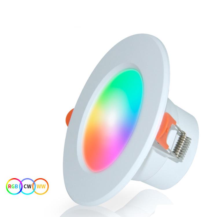 Compatible With Tuya WIFI & Bluetooth Recessed Ceiling Light RGB+CW+WW Dimmable LED Downlight, 5W 2.5inch, 7W 3.5inch, 10W 4inch, 15W 6inch