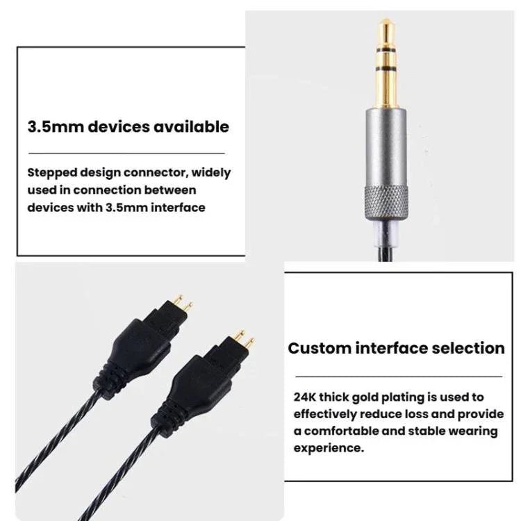 Sennheiser HD414 / HD650 / HD600 / HD580 / HD660S耳機音頻線，2米，1.2米