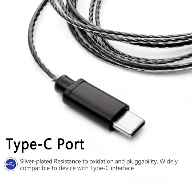 1.2米Type-C轉MMCX接口耳機插頭線，適用於Shure SE215 / SE315 / SE425 / SE535 / SE846，線控，標準款