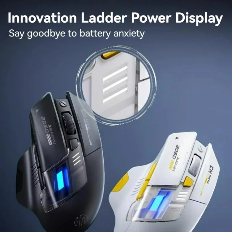 Inphic Bluetooth Wireless Mouse Office & Gaming LED Charging Mice, Dual Mode White, Tri-Mode Black, Tri-Mode White