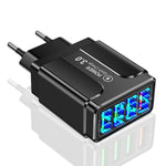 5.1A QC3.0 快速充電 4USB 埠手機充電器，歐規插頭，美規插頭，英規插頭