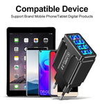 5.1A QC3.0 快速充電 4USB 埠手機充電器，歐規插頭，美規插頭，英規插頭