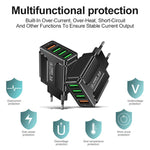 5.1A QC3.0 快速充電 4USB 埠手機充電器，歐規插頭，美規插頭，英規插頭