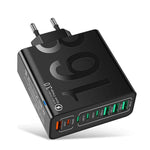 150W 4USB+4Type-C 8介面 QC3.0 快速充電手機充電器，歐規插頭（黑色）、歐規插頭（白色）、歐規插頭（黃色）、美規插頭（黑色）、美規插頭（白色）、美規插頭（黃色）、英規插頭（黑色）、英規插頭（白色）、英規插頭（黃色）