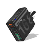 150W 4USB+4Type-C 8介面 QC3.0 快速充電手機充電器，歐規插頭（黑色）、歐規插頭（白色）、歐規插頭（黃色）、美規插頭（黑色）、美規插頭（白色）、美規插頭（黃色）、英規插頭（黑色）、英規插頭（白色）、英規插頭（黃色）