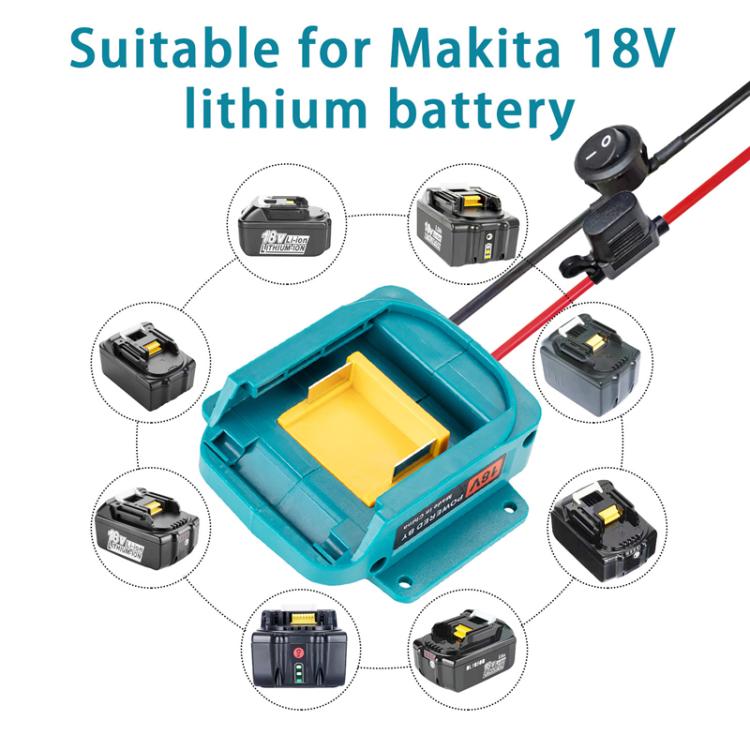 適用牧田 18V 18650 鋰電池充電器工具電池轉換器，無保護開關，附保護開關