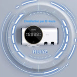 HUIYE 紫外線牙刷及刮鬍刀消毒烘乾盒，帶 LCD 顯示，壁掛免鑽孔電動牙刷消毒器