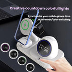 六合一桌面磁吸無線充電時鐘倒數 RGB 藍牙喇叭