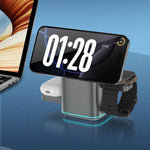 3 in 1 Metal Magnetic Wireless Charging Rotating Base Stand