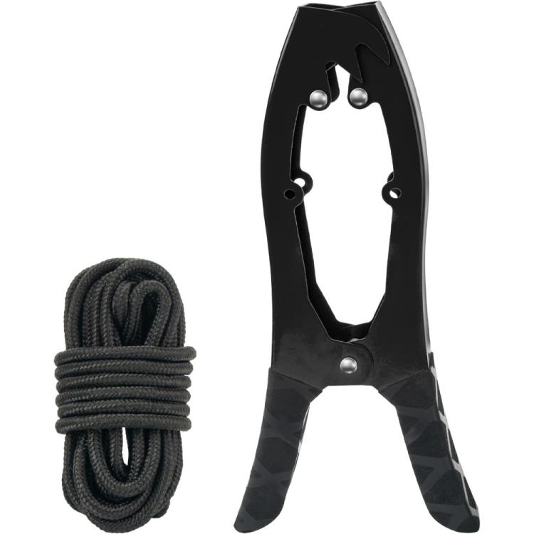 Canoe/Kayak Self-Locking Stainless Steel Anchor Clamp With Toothed Jaws, Black, Black + Metal Buckle, Black + Kayak Handrail, Black + Metal Buckle + Kayak Handrail