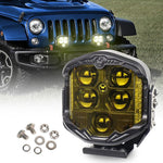 OL-21W03Y 7 Inch 3-Sided Illumination High / Low Beam Car Modified Work Light Roof Light  A-Pillar Spotlights