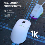 Ajazz 2.4G / 有線雙模遊戲滑鼠PAW3395晶片，AJ159P帶充電座黑色，AJ159P帶充電座白色，AJ159白色