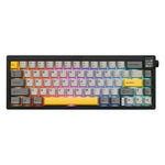 Ajazz AK650 三模無線機械鍵盤，帶螢幕旋鈕 RGB 燈光，飛魚軸 紫白藍，夢幻軸 紫白藍，夢幻軸 黑灰黃，夢幻軸側刻漸層黑莓色