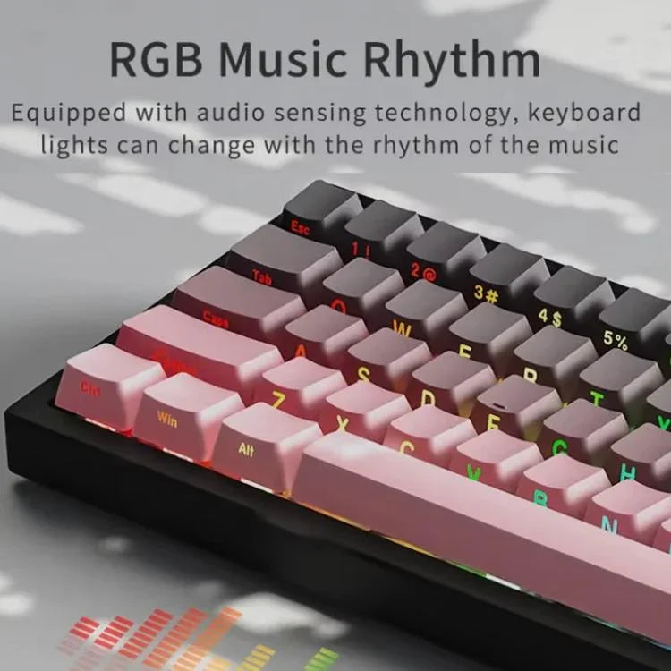 Ajazz AK650 三模無線機械鍵盤，帶螢幕旋鈕 RGB 燈光，飛魚軸 紫白藍，夢幻軸 紫白藍，夢幻軸 黑灰黃，夢幻軸側刻漸層黑莓色