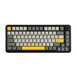 Ajazz AK820 MAX 熱插拔墊片 75 鍵機械鍵盤，帶 RGB 燈光，三模冰淇淋軸 黑灰黃，有線磁軸 黑灰黃，有線磁軸側刻漸層灰色