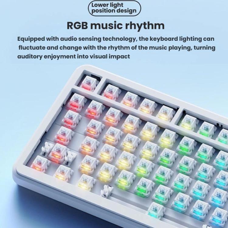 Ajazz AK820 MAX 熱插拔墊片 75 鍵機械鍵盤，帶 RGB 燈光，三模冰淇淋軸 黑灰黃，有線磁軸 黑灰黃，有線磁軸側刻漸層灰色