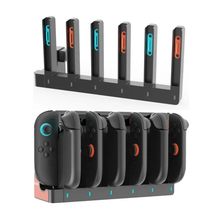 ipega 6合1 充電站，適用於 Nintendo Switch 2 Joy-Con 控制器充電座，型號 PG-SW2189