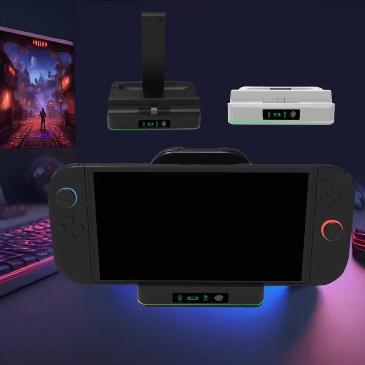 KJH RGB LED 充電座，適用於 Nintendo Switch 2 及 Joy-Con 控制器快速充電站