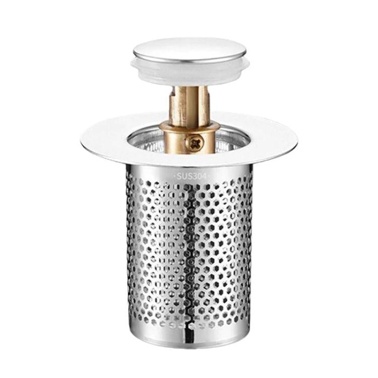 A1鋼籃大孔銅芯排水器 彈跳式洗臉盆通用塞芯 33-55mm孔距 短8cm 長8cm