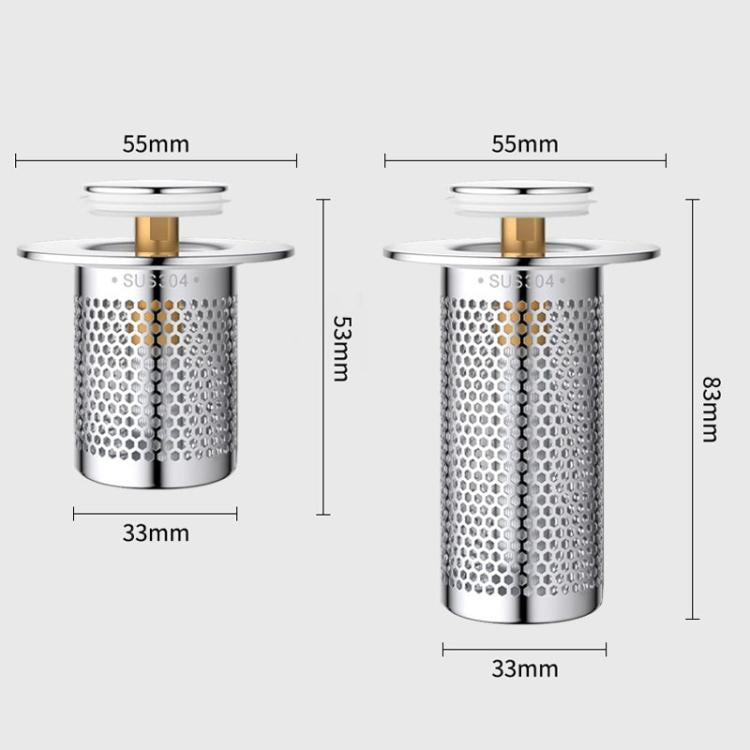 A1鋼籃大孔銅芯排水器 彈跳式洗臉盆通用塞芯 33-55mm孔距 短8cm 長8cm