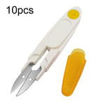 10pcs Household Cross Stitch Clothing Thread Transparent Cover Scissors, Purple, Yellow, Blue, Red
