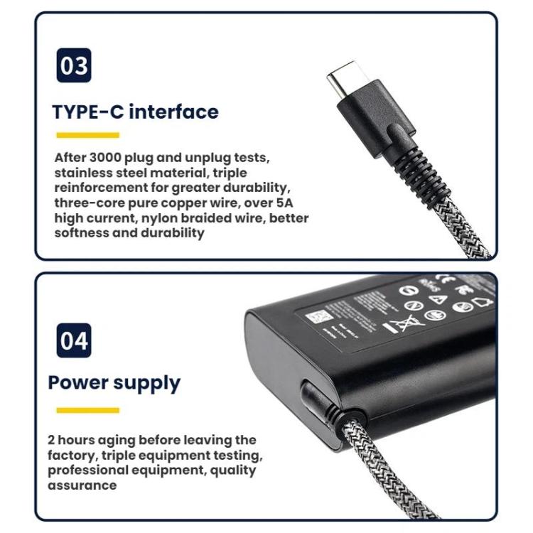 Type-C 超快速充電 PD 充電器，適用 HP 筆記型電腦，65W 20V-3.25A，90W 20V-4.5A
