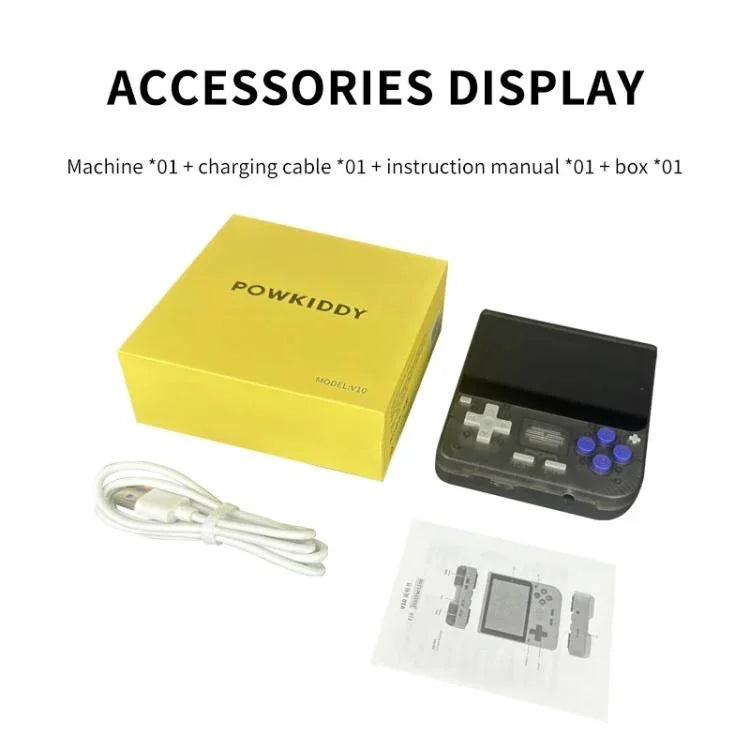 POWKIDDY V10 復古掌上遊戲機 3.5吋IPS OCA全貼合，四核Cortex-A35 1.5GHz，64G，128G