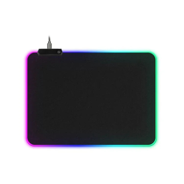 Micro-USB LED 發光滑鼠鍵盤墊 RGB 彩色燈光，鎖邊加厚滑鼠桌墊，250x350x3mm，250x350x4mm，300x800x3mm，300x800x4mm，400x900x3mm，400x900x4mm