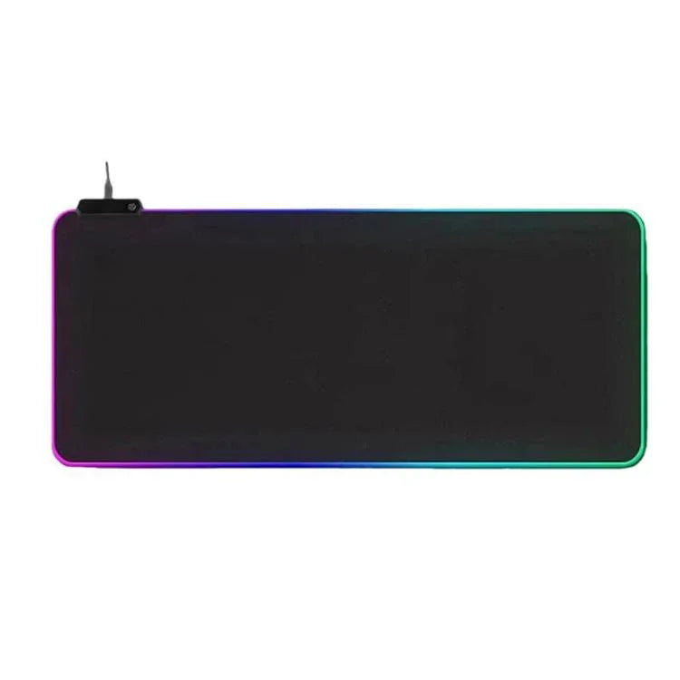Micro-USB LED 發光滑鼠鍵盤墊 RGB 彩色燈光，鎖邊加厚滑鼠桌墊，250x350x3mm，250x350x4mm，300x800x3mm，300x800x4mm，400x900x3mm，400x900x4mm