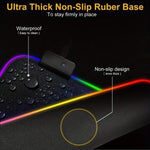 Micro-USB LED 發光滑鼠鍵盤墊 RGB 彩色燈光，鎖邊加厚滑鼠桌墊，250x350x3mm，250x350x4mm，300x800x3mm，300x800x4mm，400x900x3mm，400x900x4mm