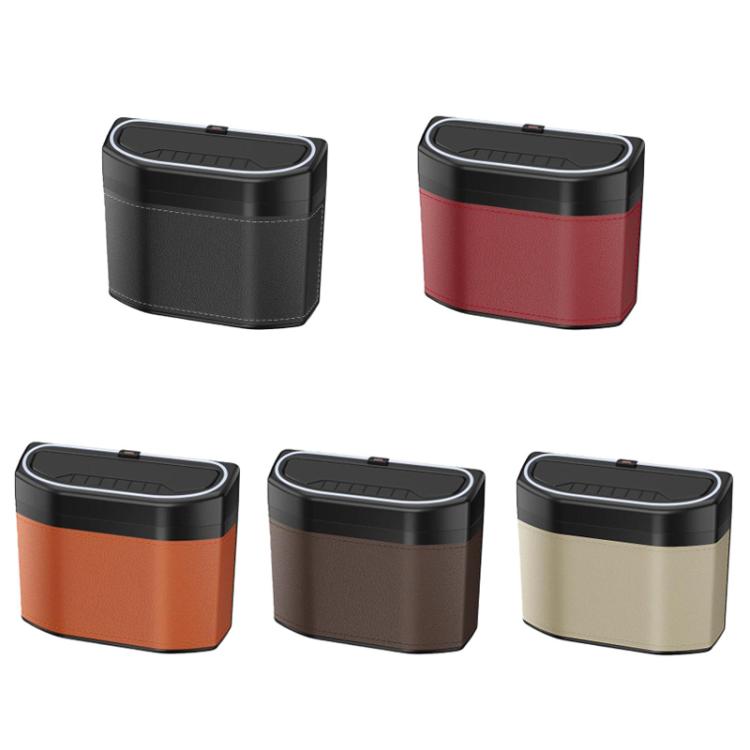 Car Trash Can Side-mounted Storage Box With Light