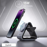 ANKER B2599 15W 三合一桌面磁吸無線充電座 適用 iPhone／iWatch／AirPods，美規插頭，B2599