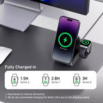 ANKER B2599 15W 三合一桌面磁吸無線充電座 適用 iPhone／iWatch／AirPods，美規插頭，B2599