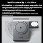ANKER B2599 15W 三合一桌面磁吸無線充電座 適用 iPhone／iWatch／AirPods，美規插頭，B2599