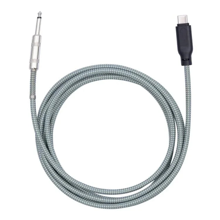 6.35毫米公對TYPE-C公電吉他手機電腦錄音音頻線，1米，2米，3米，5米