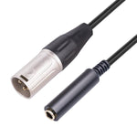 6.35mm 母頭轉 XLR 公頭轉 1/4 吋 TRS 音訊轉接線，6.35mm 母頭轉 XLR 公頭