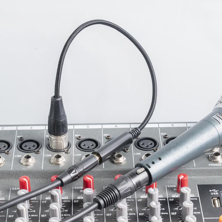 6.35mm 母頭轉 XLR 公頭轉 1/4 吋 TRS 音訊轉接線，6.35mm 母頭轉 XLR 公頭