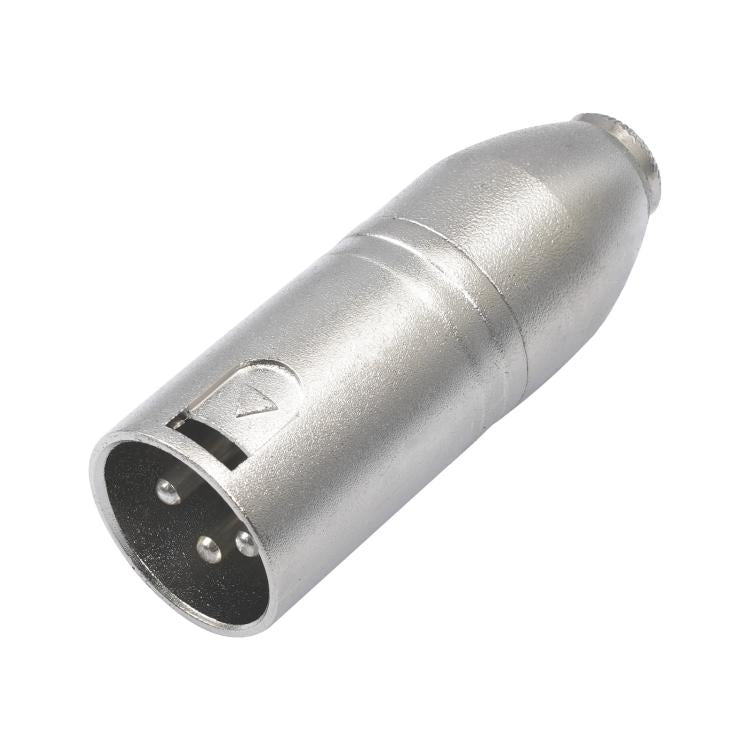 金屬外殼 3.5mm 母頭 1/8 TRS 轉 Carnott 公頭 XLR 公頭音訊轉接器