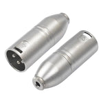 金屬外殼 3.5mm 母頭 1/8 TRS 轉 Carnott 公頭 XLR 公頭音訊轉接器