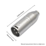 金屬外殼 3.5mm 母頭 1/8 TRS 轉 Carnott 公頭 XLR 公頭音訊轉接器