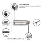 金屬外殼 3.5mm 母頭 1/8 TRS 轉 Carnott 公頭 XLR 公頭音訊轉接器