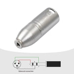 金屬外殼 3.5mm 母頭 1/8 TRS 轉 Carnott 公頭 XLR 公頭音訊轉接器