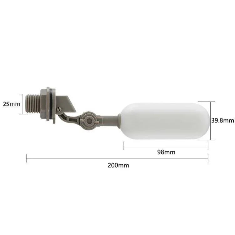 迷你塑膠浮球閥適用水族箱/加濕器/小型水箱，1/2 吋/20mm 黑色，1/2 吋/20mm 灰色，1/2 吋/20mm 含可調鎖，3/4 吋/25mm 黑色，3/4 吋/25mm 灰色
