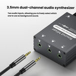 3.5mm 音訊切換選擇器雙3.5mm AUX 輸入至單一輸出，具獨立音量控制，3.5mm AUX 輸入至1輸出