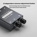 3.5mm 音訊切換選擇器雙3.5mm AUX 輸入至單一輸出，具獨立音量控制，3.5mm AUX 輸入至1輸出