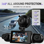 3 吋 2K 汽車 DVR 攝像頭 WiFi 四錄高清汽車記錄儀，帶 1080P 重力感應，L5942