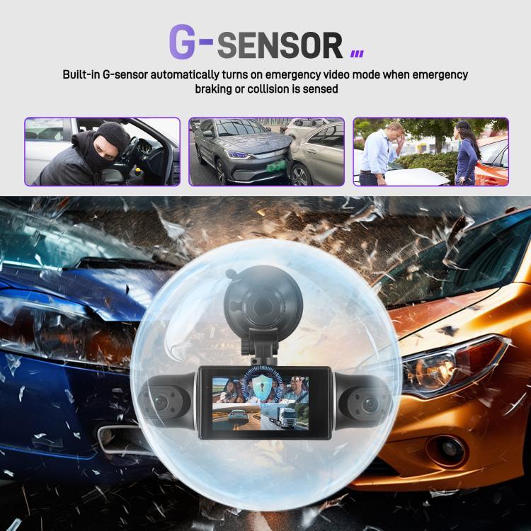 3 吋 2K 汽車 DVR 攝像頭 WiFi 四錄高清汽車記錄儀，帶 1080P 重力感應，L5942
