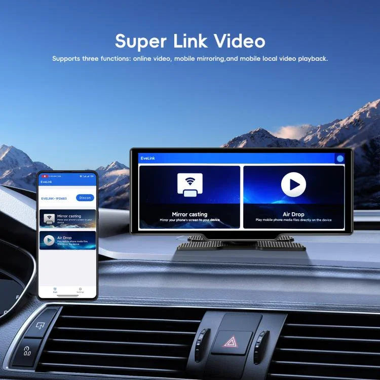 4K 高清車用行車記錄器車用導航 CarPlay 車用中控螢幕，A4473